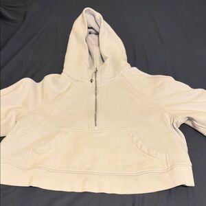 Light Blue Lululemon Scuba Cropped Half-Zip Hoodie